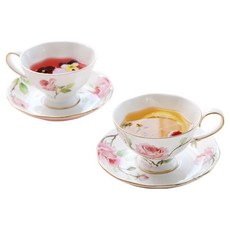 Tealogic 玫瑰花園杯碟XS套組, 白色, 2套