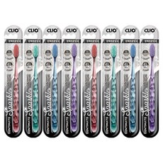 CLIO DENTIMATE Sparkle 彈力護理圓頭刷毛牙刷 4款 x 2入組, 1套