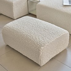 BEBEDECO 高彈力萬能彈性全貼合竹纖維沙發套罩 腳凳款, 奶油白, 1個