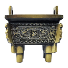 財神小舖 雙龍鼎 線香爐 小 青銅色 TTLS-1106-2 古典居家擺飾, 1個