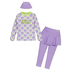 UNITED COLORS OF BENETTON. KIDS 女童櫻桃莓果防曬泳衣上衣 + 裙式內搭褲 + 泳帽套組 QCETP8531PK110