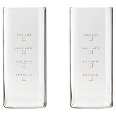 LOKO LIVING Roco Home 家庭咖啡館 方形耐熱玻璃杯 410ml, 2個, 單一顏色