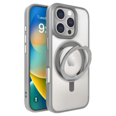 MONOCOZZI 智慧型手機 保護殼 iPhone 16 Pro 磁吸 金屬 360旋轉支架 防摔 灰色 一年保固