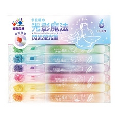 love color 樂彩森林 卡拉皮光影魔法閃光螢光筆6件組, 1組, 混合顏色