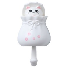 小麥購物 可愛福袋貓咪掛勾 L1033, 1個, 白色