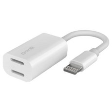 DIKE 雙Lightning通用音頻 充電轉接器 DAO321WT, 1個, 白色, 45mm