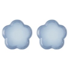 LE CREUSET 瓷器花型盤, 海岸藍, 2個