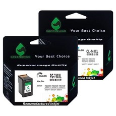 GREENRHINO 綠犀牛 兼容環保墨水匣 Canon PIXMA系列適用 PG740XL + CL741XL, 黑色 + 彩色, 1組