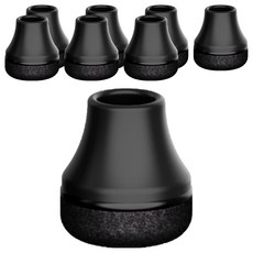 SUNEWZ 圓形防滑防噪音椅子家具腳套, 黑色, 8個