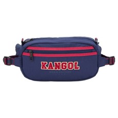 KANGOL 袋鼠 撞色織帶胸肩包 6355178080, 深藍色