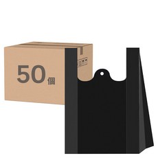 背心式通用型垃圾袋 中寬口(60 x 55cm) 黑色 50個裝, 20L, 1個