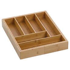 kela 可伸縮竹製餐具收納盒 KE682, 褐色, 1個