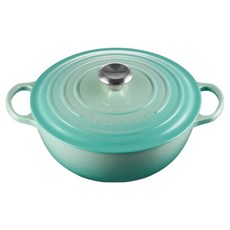 LE CREUSET 典藏媽咪鐵鍋 鋼頭, 1個, 26cm, 薄荷綠