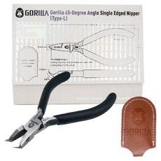 GORILLA 紳士質人手工具 45度角超薄單刃模型鉗 Type-L, 1個, 黑色