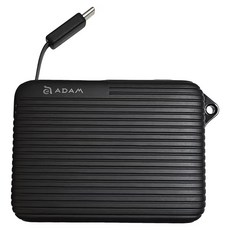 ADAM elements 亞果元素 旅行用自帶線行動電源 10000mAh Type-C, VIONTA T1, 黑色