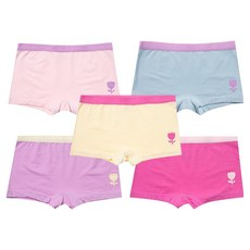 BASE ALPHA ESSENTIALS 女童撞色平口內褲 5件組