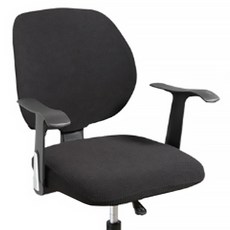 JSMOM 高彈力辦公電腦椅套 + 椅背套組, 黑色, 1套