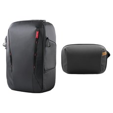 PGYTECH Wonmo 相機後揹包 30L P-CB-245 + 迷你科技收納包 P-CB-093 套組, 黑色(科技收納包), 1套