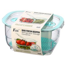 Felli 飛綠 雙寶儲物保鮮盒 1.8L, 1個, 藍色 + 透明色