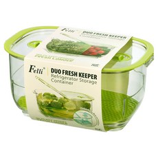 Felli 飛綠 雙寶儲物保鮮盒 4.4L, 1個, 綠色 + 透明色