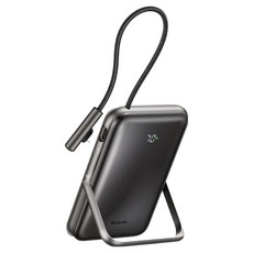 Mcdodo 麥多多 自帶線行動電源 10000mAh 20W MagSafe 磁吸無線充, 黑色, MC-1811
