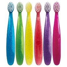 RADIUS 兒童牙刷6入組, 綠色+藍色+橘色+紫色+粉色+白色, 1組