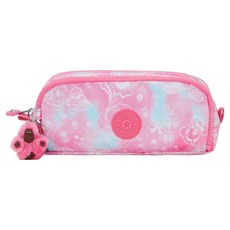 kipling 夢幻粉蝶印花多夾層拉鍊收納包 GITROY KPKI35602PE10OS, 粉紅色, 1個