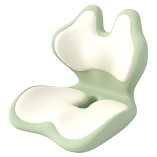 Seekis 辦公室蝴蝶連體舒適護腰靠墊坐墊/記憶棉慢回彈座椅坐墊, 灰綠拼綠色