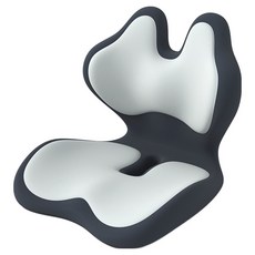 Seekis 辦公室蝴蝶連體舒適護腰靠墊坐墊/記憶棉慢回彈座椅坐墊, 深灰拼淺灰