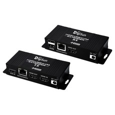 DigiSun 得揚 4K KVM HDMI 2.0 + USB 網路線訊號延長器 直線80公尺, 黑色, 1套, 120mm