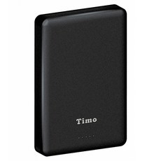 Timo 超薄三合一磁吸電源 10000mAh Type-C 1個, 黑色, HQ-PW002