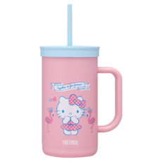 THERMOS 膳魔師 不銹鋼真空吸管杯 TKHA-720KT-SS, Hello Kitty 夏日貝殼篇, 1個, 720ml