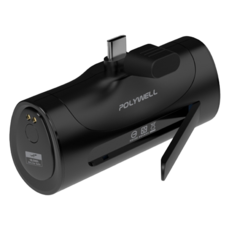 POLYWELL 寶利威爾 隱形式支架20W直插式行動電源 5000mAh Type-C, 黑色, DDS003-01
