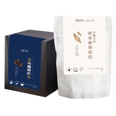順便幸福 咖啡燕麥拿鐵組, 1套, 曼特寧濾掛咖啡 8g 12 個 + 燕麥植物奶粉 350g