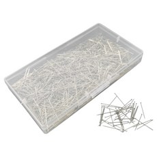 KHOOMIE 不鏽鋼布料用造型別針 細款大容量固定針 2000p + 收納盒組 6W0020, 2000個, 銀色