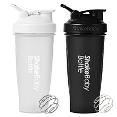 ShakeBaby 搖搖杯瓶 790ml x 2件組, 白色, 黑色, 1套