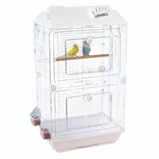 Lunabel 別墅型瓦片 2層鳥籠 40 x 28 x 71 cm, 白色, 1個