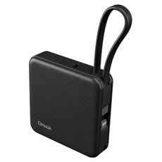 amuok 艾默克 Cube迷你雙線行動電源 Type-C + Lightning, 黑色, D927