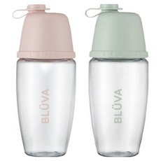 Blubar 附刻度 Tritan 寬口搖搖杯 350ml, 藕粉色 + 鼠尾草綠, 1套