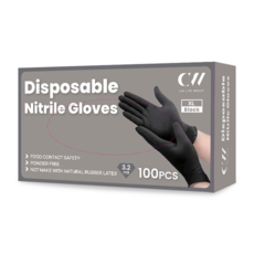 CW LIFE GROUP 可營生活選物 多用途NBR35手套 無粉料理食品級 正常款, 黑色, XL, 1套