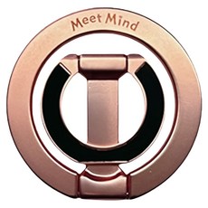 Meet Mind 電鍍系列 雙軸雙磁吸Z型鋅合金手機指環支架, 玫瑰金, 1個