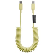 NATIVE UNION 60W Type-C to Type-C 捲線彈簧充電線, 2.4m, 檸檬黃(POP-C-XL-LMO), 1個