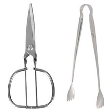 ZEUS Kitchenware 全不鏽鋼HB剪刀 + 鬱金香夾 直線型 大 組合