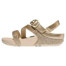 fitflop 女款 Skinny II Glitterdust Z字型繫帶涼鞋, 金色, 250