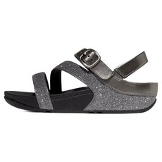 fitflop 女款 Skinny II 亮粉 Z 字帶涼鞋, 銀灰色, 220
