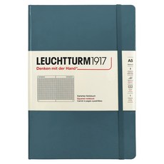 Leuchtturm1917 精裝方格筆記本 中型 A5, 石藍色, 1個