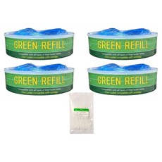 Greenrefill 貓用 LitterLocker 相容補充袋 卡匣 嬰兒爽身粉香 4入 經濟包, 藍色(袋), 1個