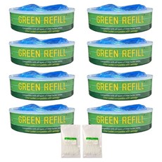 Greenrefill 貓用 LitterLocker 相容補充袋 卡匣 嬰兒爽身粉香 8入 經濟包, 藍色(袋), 1個