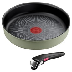Tefal 特福 Magic Hands 2X Induction 奶油色平底鍋 開心果綠 FP24 + 握把組, 1套, 24cm