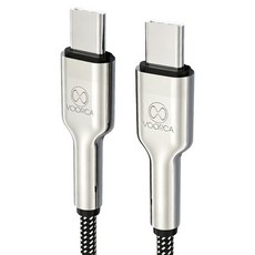VOORCA 鋅合金充電傳輸線Type-C to Type-C 240W, 黑色, 1個, 1.5m
